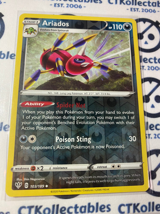 Ariados #103/189 Reverse Holo Rare Pokémon Card S & S Darkness Ablaze