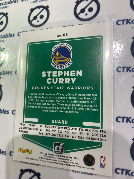 2021-22 NBA Donruss Orange Laser Stephen Curry #68 Warriors