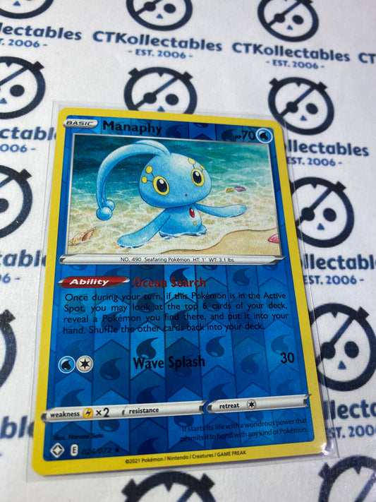 Manaphy #024/072 Reverse Holo Pokémon Card Shining Fates