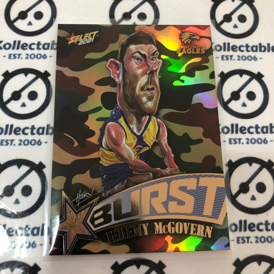 2021 AFL Footy Stars Camo Burst Jeremy McGovern #SBC67 Eagles