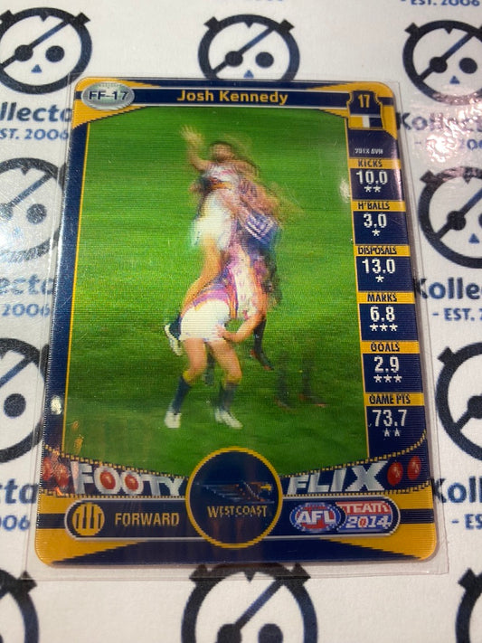 2014 AFL Teamcoach Footy Flix #FF-17 Josh Kennedy Eagles