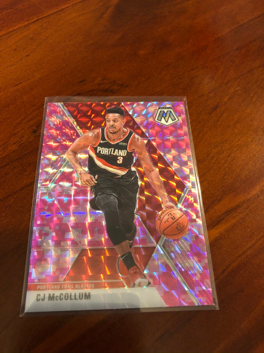 CJ McCollum Pink Mosaic Prizm #15 2019-20 NBA Mosaic