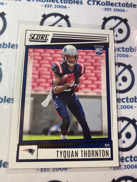 2022 NFL Panini Score Tyquan Thornton Rookie Card RC #388 Patriots