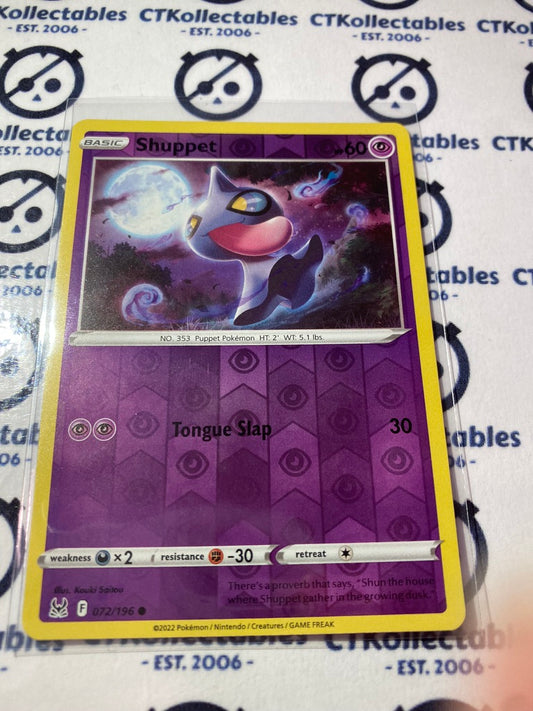Shuppet Reverse Holo #072/196 2022 Sword & Shield Lost Origin Pokemon Card