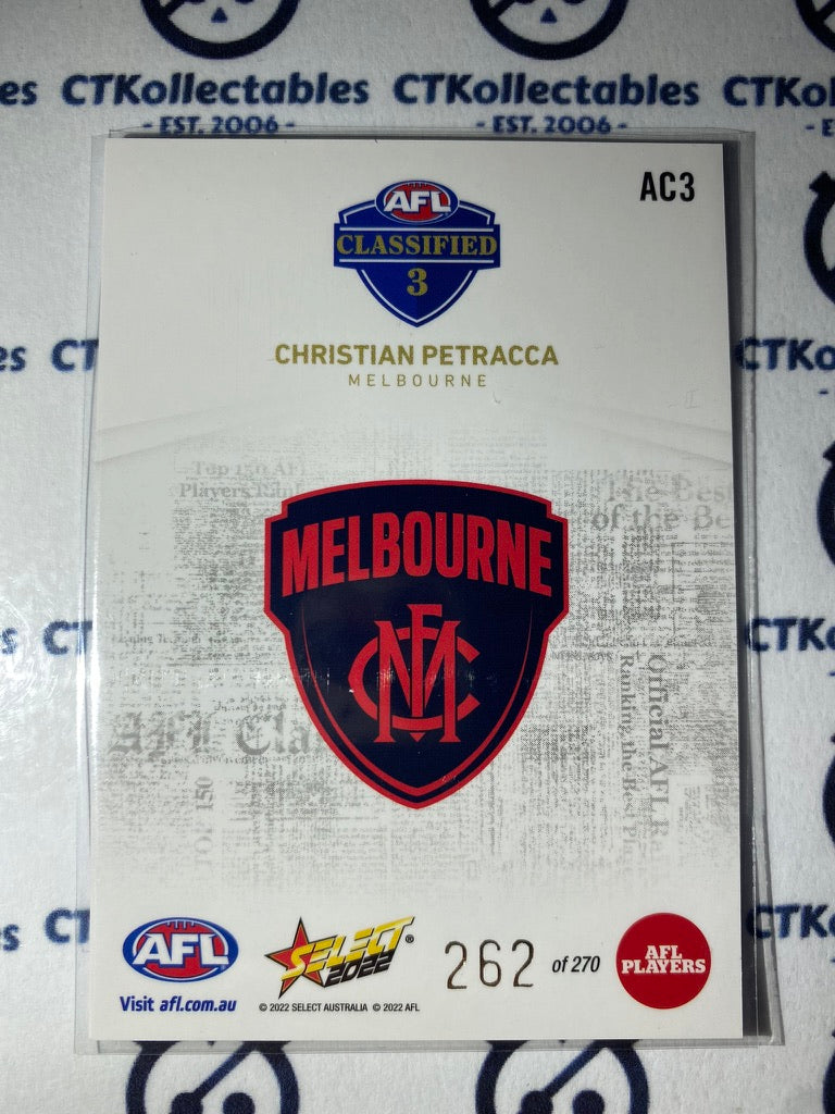 2022 AFL Footy Stars Classified - Christian Petracca AC3 #262/270
