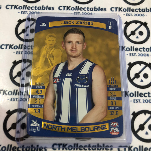 2021 AFL Teamcoach Gold Jack Ziebell #185 Kangaroos