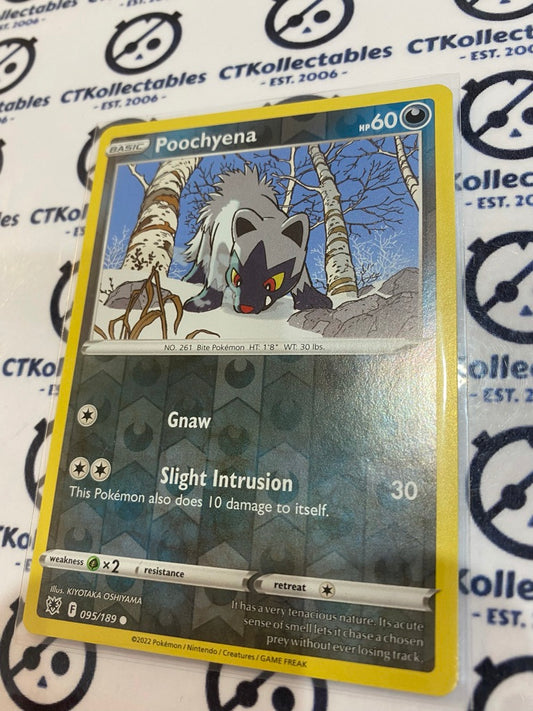 Poochyena Reverse Holo #095/189 2022 Sword & Shield Astral Radiance Pokemon Card