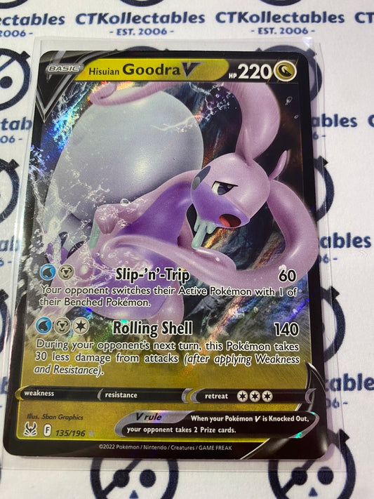 Hisuian Goodra V #135/196 2022 Sword & Shield Lost Origin Pokemon Card