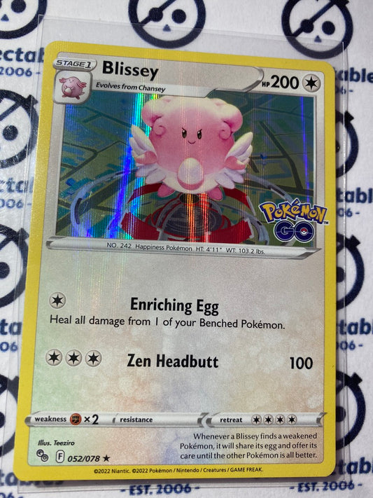 Blissey Holo Rare Card #052/078 2022 Sword & Shield Pokemon Go Pokemon Card