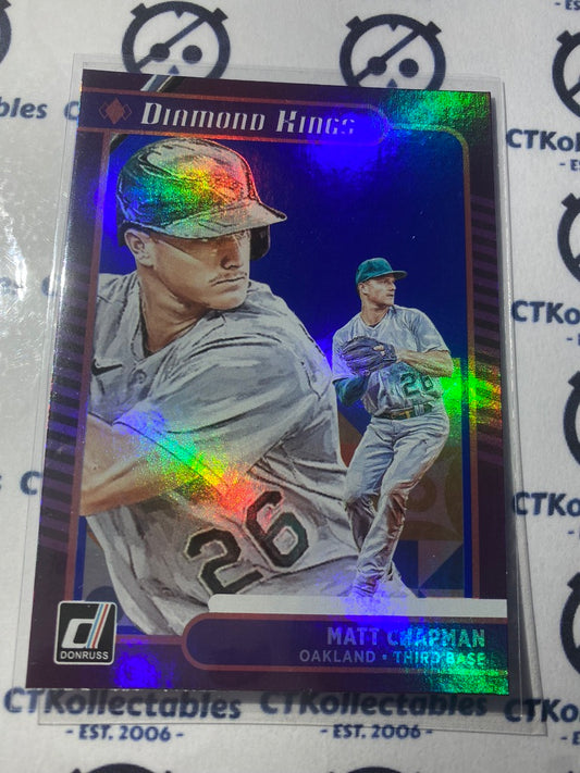 2021 Panini Donruss Baseball Matt Chapman Diamond Kings Blue Foil #11 Oakland