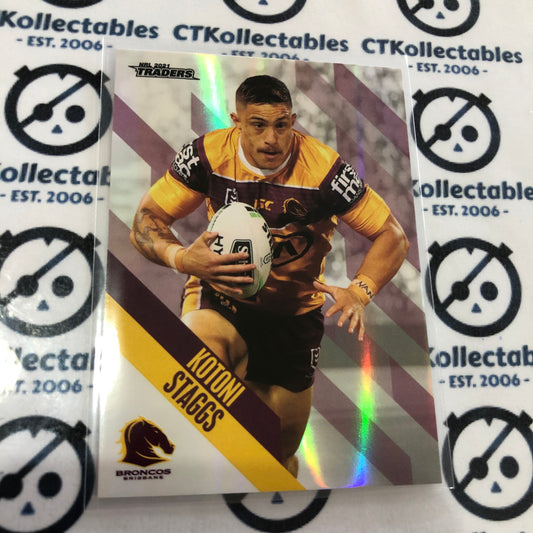 2021 NRL Traders Pearl Special Parallel PS009 Kotoni Staggs