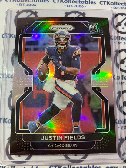 2021 NFL Chronicles Prizm Black Justin Fields Silver Prizm Rookie RC #PB-3 Bears