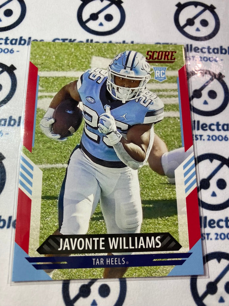 2021 NFL Panini Score Red Parallel Base Javonte Williams RC #312 Broncos