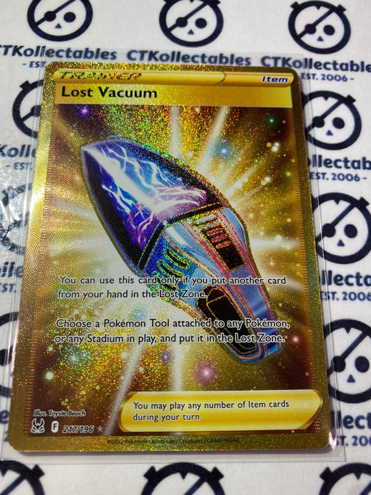 Lost Vacuum Gold Secret Rare #217/196 2022 Sword & Shield Lost Origin Pokemon Card