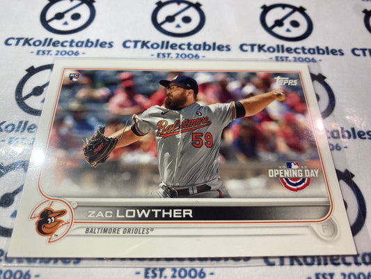 2022 Topps Opening Day Baseball Zac Lowther Rookie card RC #63 Orioles