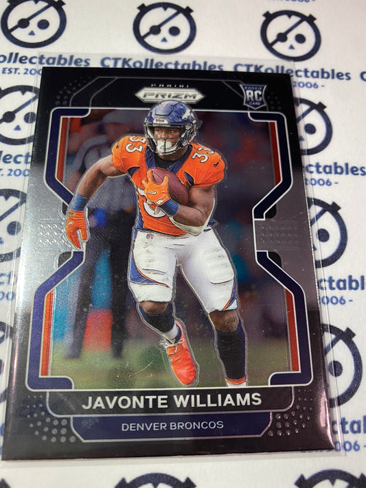 2021 NFL Chronicles Prizm Black Javonte Williams Base Rookie RC #PB-23 Broncos