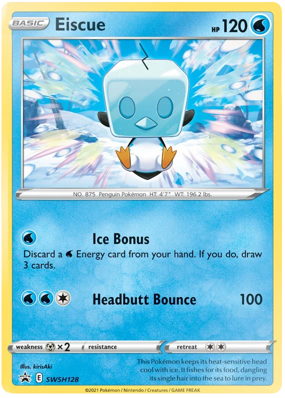 Eiscue Holo Rare Promo SWSH128 Pokemon Sword & Shield Promo