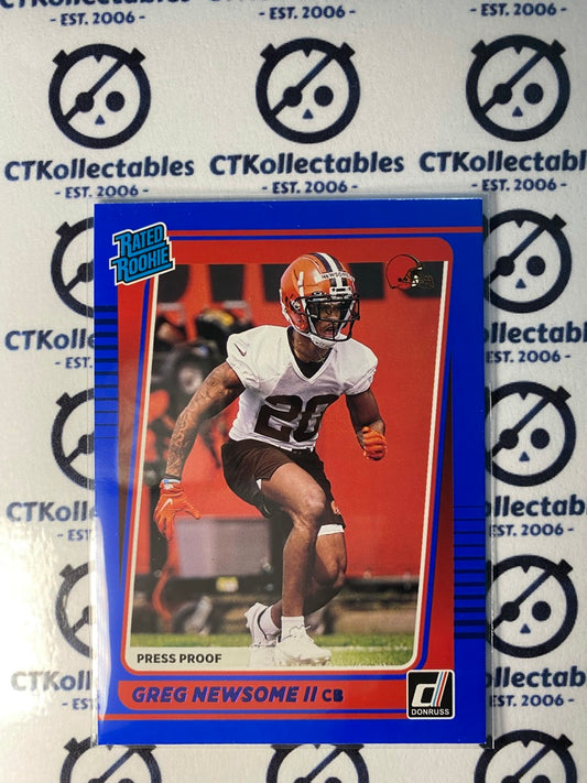 2021 NFL Donruss Press Proof Blue Rated Rookie Greg Newsome II #341 RC