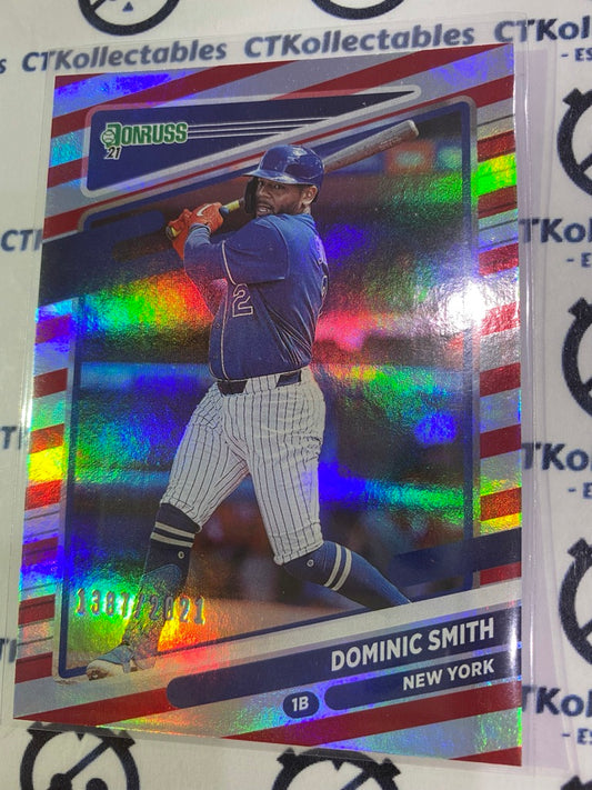 2021 Panini Donruss Baseball Dominic Smith Red/Silver #1387/2021