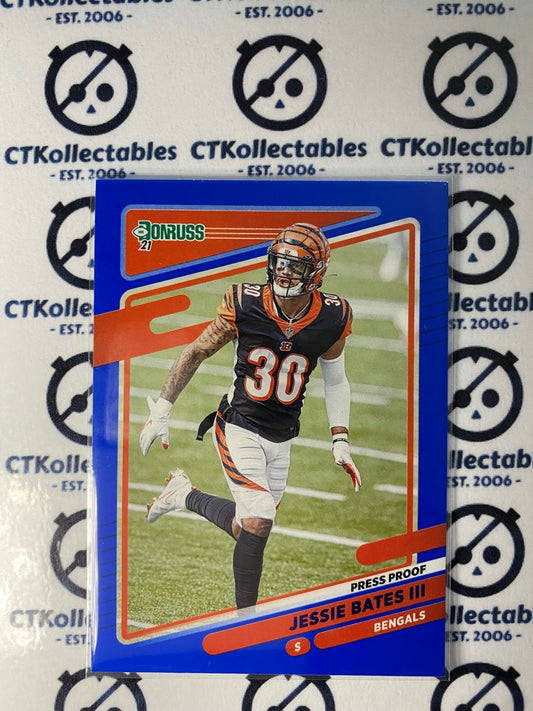 2021 NFL Donruss Press Proof Blue Jessie Bates III #217 Bengals