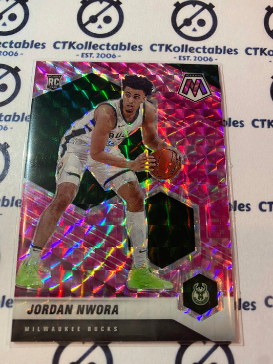 2020-21 NBA Mosaic Pink Prizm Jordan Nwora RC #219 Bucks