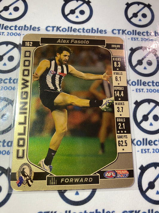2017 AFL Teamcoach Gold #162 Alex Fasolo Magpies