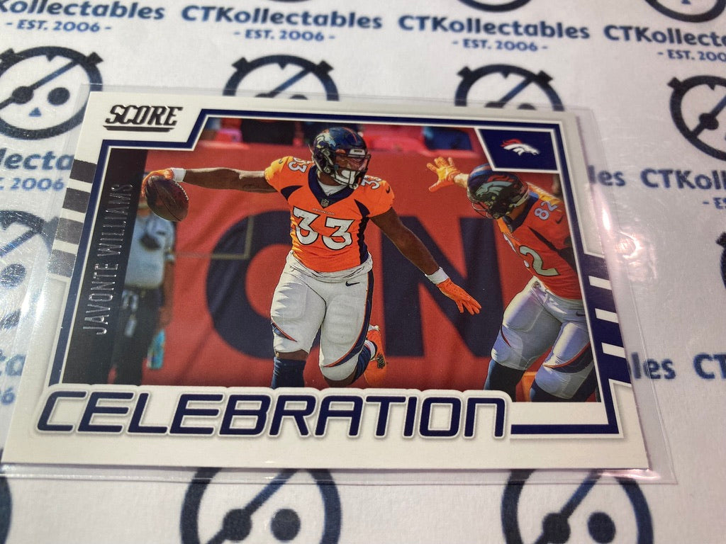 2022 NFL Panini Score Javonte Williams Celebration #C-JW Broncos