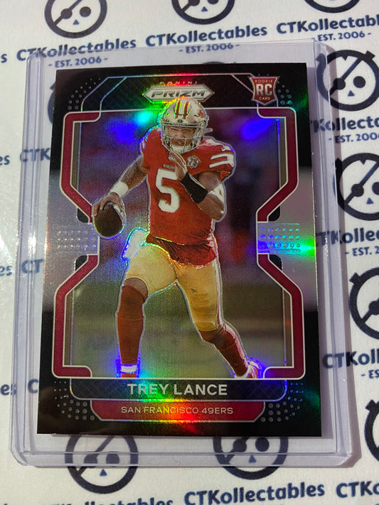 2021 NFL Chronicles Prizm Black Trey Lance Silver Prizm Rookie RC #PB-4 49ers