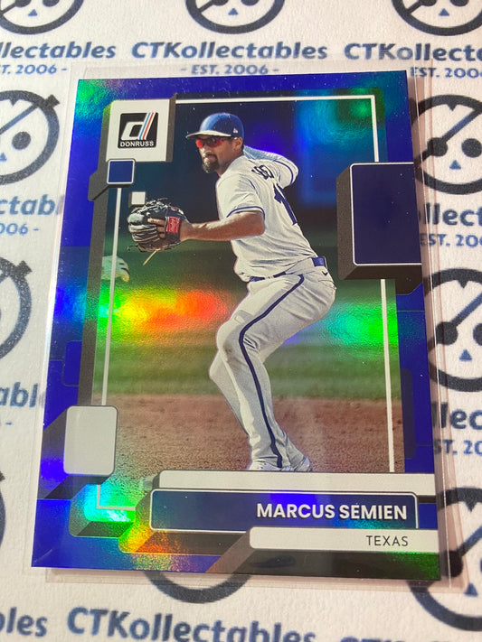 2022 Panini Donruss Baseball Marcus Semien Blue Foil #99 Texas