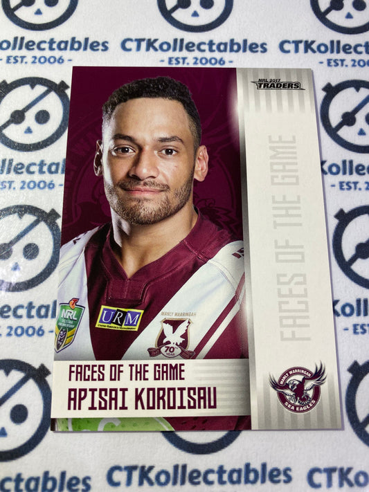 2017 NRL Traders Face Of The Game Apisai Koroisau F17/48 Manly