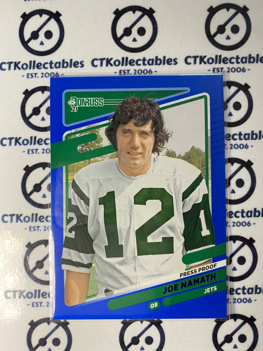 2021 NFL Donruss Press Proof Blue Joe Namath #42 Jets