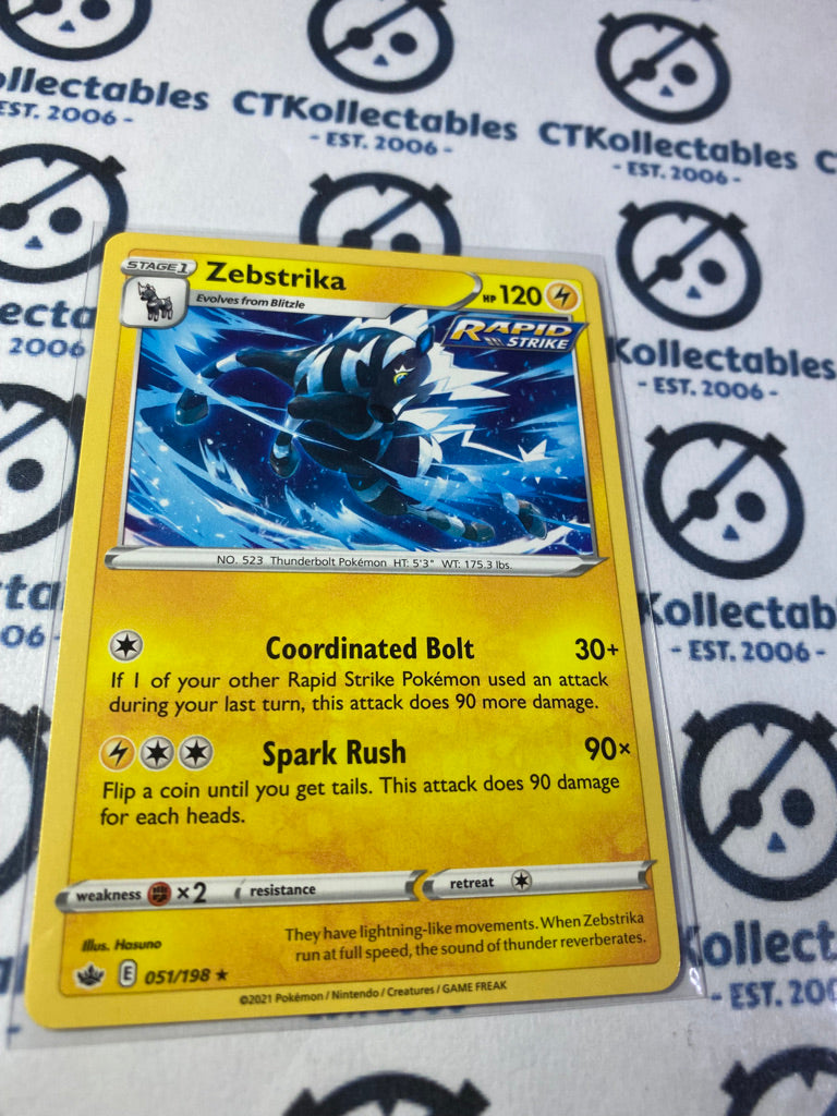 Zebstrika Base #051/198 Pokémon Card Chilling Reign