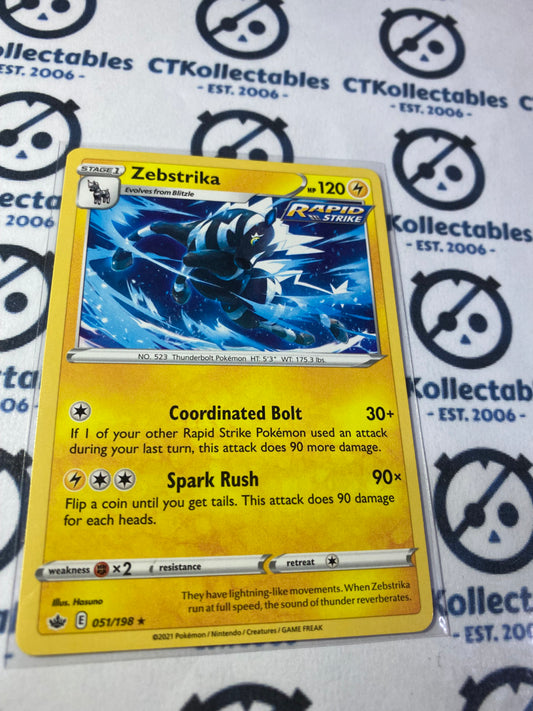 Zebstrika Base #051/198 Pokémon Card Chilling Reign