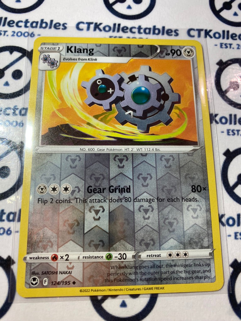 Klang Reverse Holo 124/195 2022 Sword & Shield Silver Tempest Pokemon