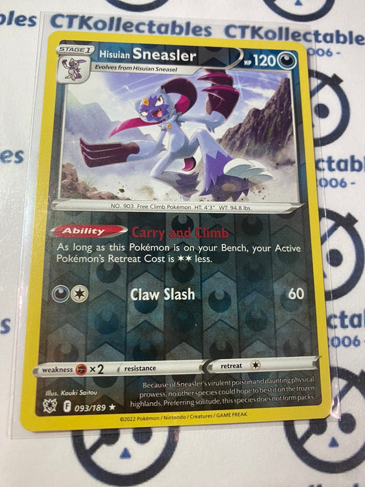 Hisuian Sneasler Reverse Holo #093/189 2022 Sword & Shield Astral Radiance Pokemon Card