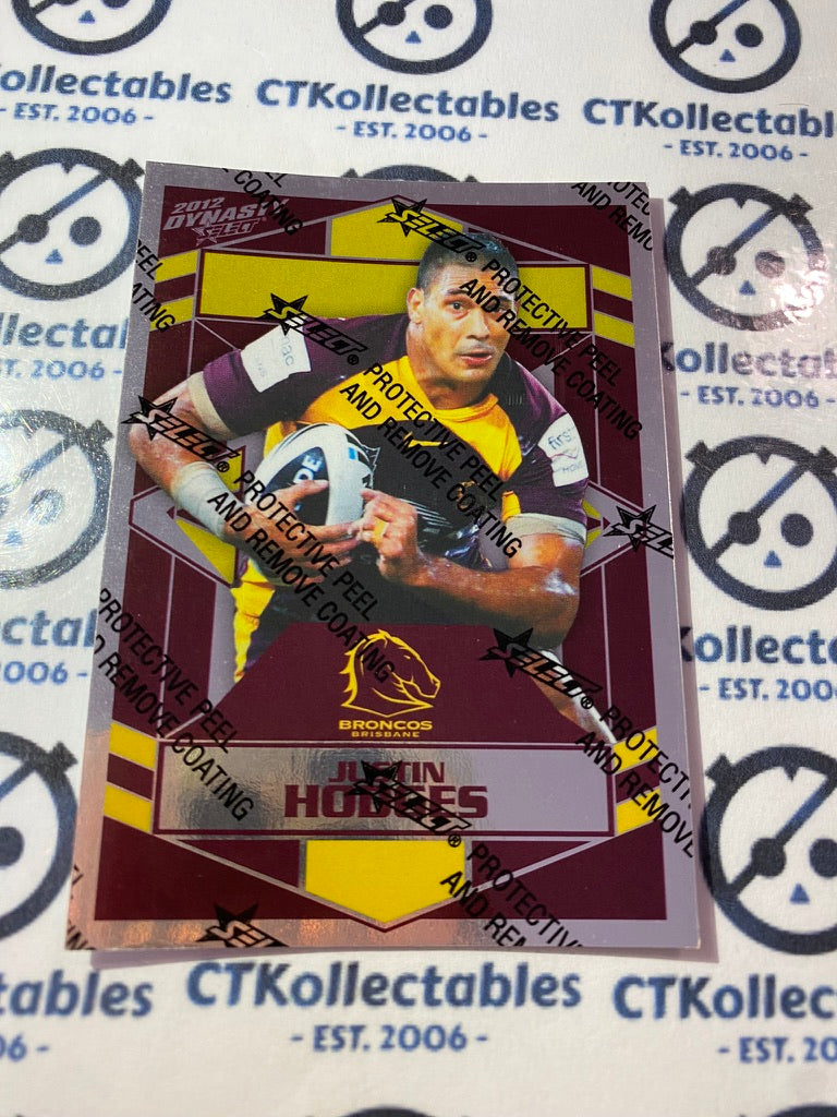 2012 NRL Select Dynasty Silver Parallel #SP9 Justin Hodges Broncos