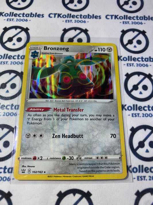 Bronzong #102/163 Holo Rare Pokémon Card Battle Styles