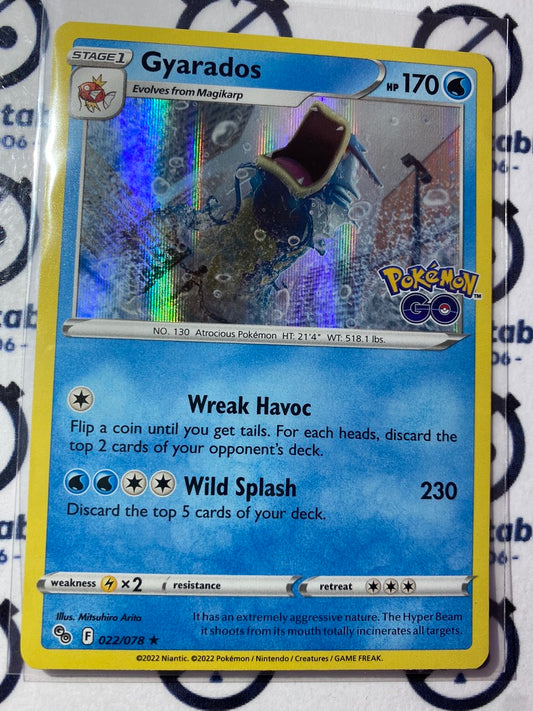 Gyarados Holo Rare Card #022/078 2022 Sword & Shield Pokemon Go Pokemon Card
