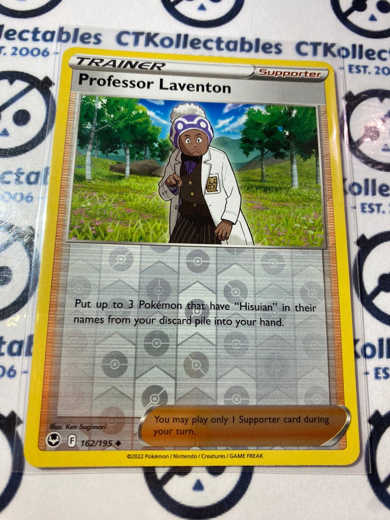 Professor Laventon Reverse Holo #162/195 2022 Sword & Shield Silver Tempest Pokemon Card
