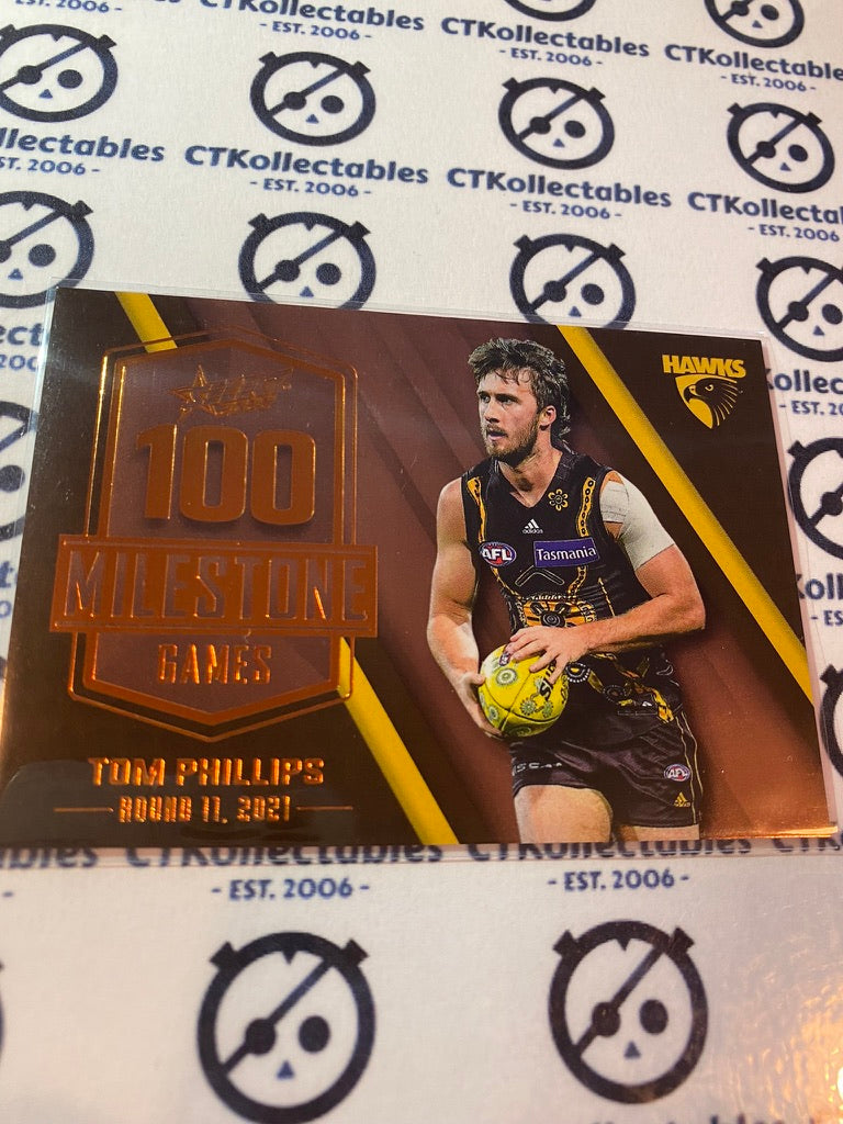 2022 AFL Footy Stars Milestone 100 games - Tom Phillips MG44