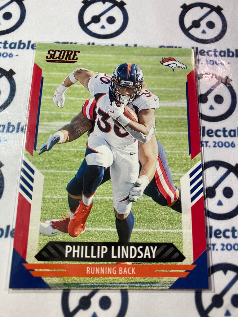 2021 NFL Panini Score Red Parallel Phillip Linsday Base #219 Broncos