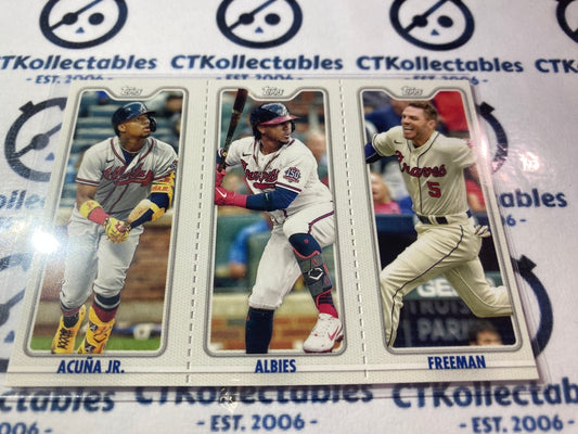 2022 Topps Opening Day Baseball Triple Play Acuna/Freeman/Albies #TPC-2B Braves