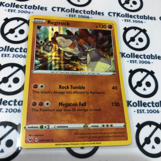 Regirock #089/185 Holo Rare Pokémon Card Vivid Voltage