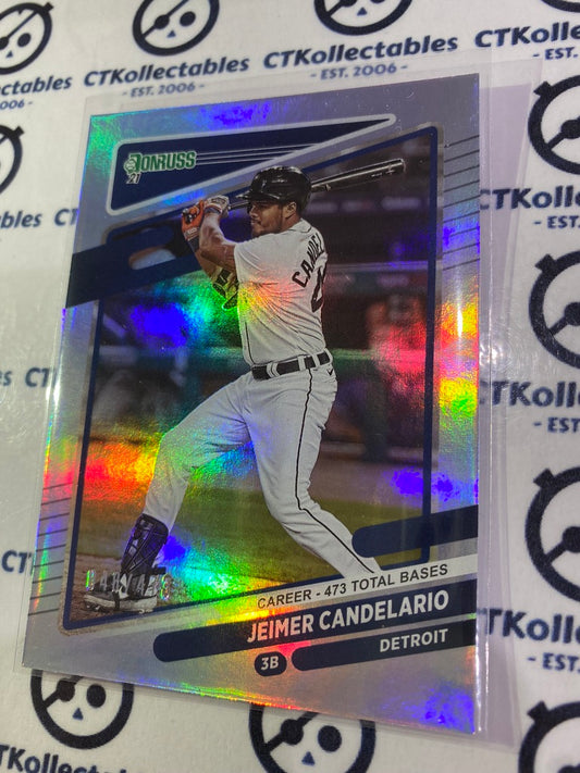 2021 Panini Donruss Baseball Jeimer Candelario Career Stat Line #048/473 Detroit