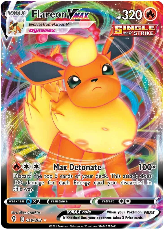 Flareon Vmax #018/203 Ultra Rare Pokémon Card Evolving Skies