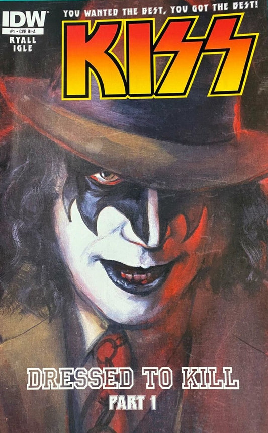 KISS DRESSED TO KILL # 1 VARIANT GENE SIMMONS GANGSTER COVER PART 1 NM IDW COMICS  2012