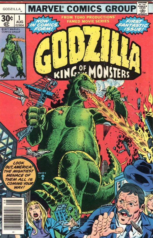 GODZILLA # 1  KING OF THE MONSTERS MARVEL COMICS  F \ VF  COMIC BOOK 1977