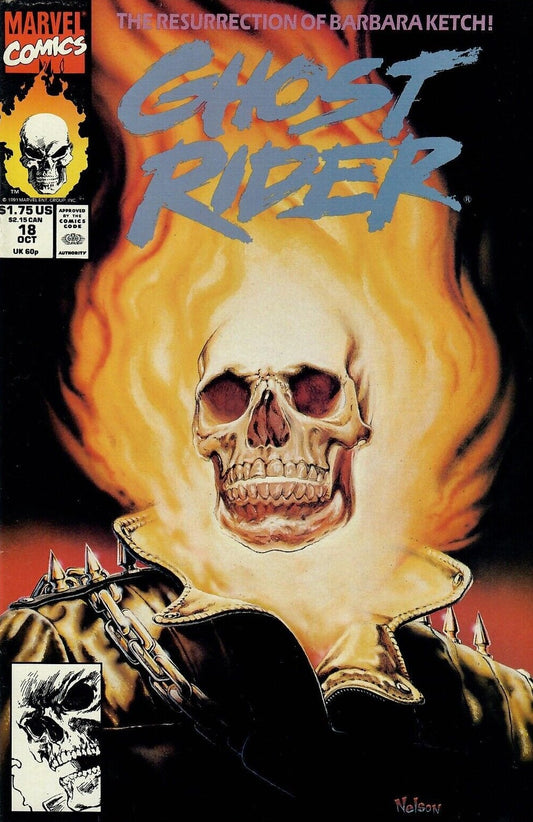 GHOST RIDER # 18  MARVEL COMIC BOOK 1991