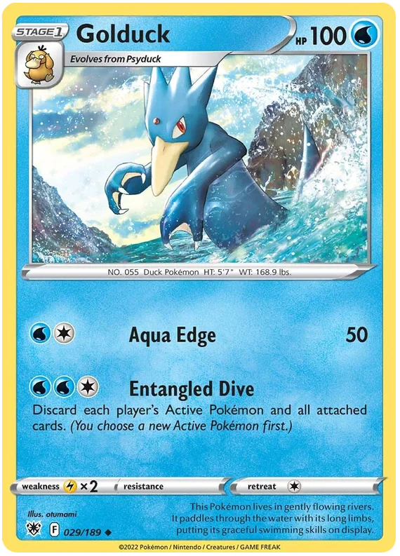 Golduck Base Card #029/189 2022 Sword & Shield Astral Radiance Pokemon Card