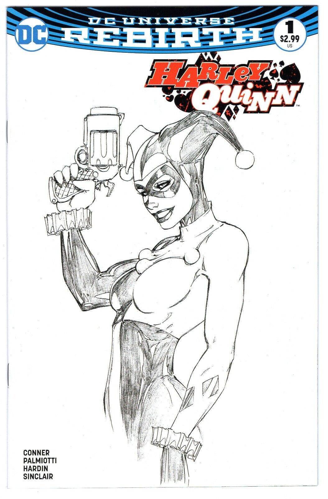 HARLEY QUINN REBIRTH # 1 MICHAEL TURNER VARIANT SKETCH COVER DC UNIVERSE REBIRTH  2016